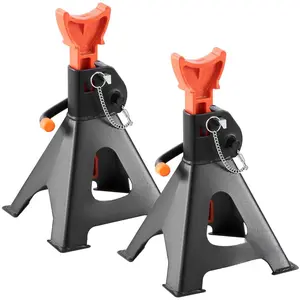 Jack Stands, 3 Ton (6,000 lbs) Capacity Car Jack Stands Double Locking, 10.8-16.3 inch Adjustable Height, for lifting SUV, Pickup Truck, Car and UTV/ATV, Red, 1 Pair