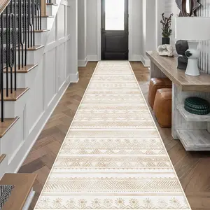 Geometric Pattern Kitchen Runner Rug, 1 Count Non-slip Soft Floor Mat, Decorative Carpet for Home Kitchen Living Room Bedroom