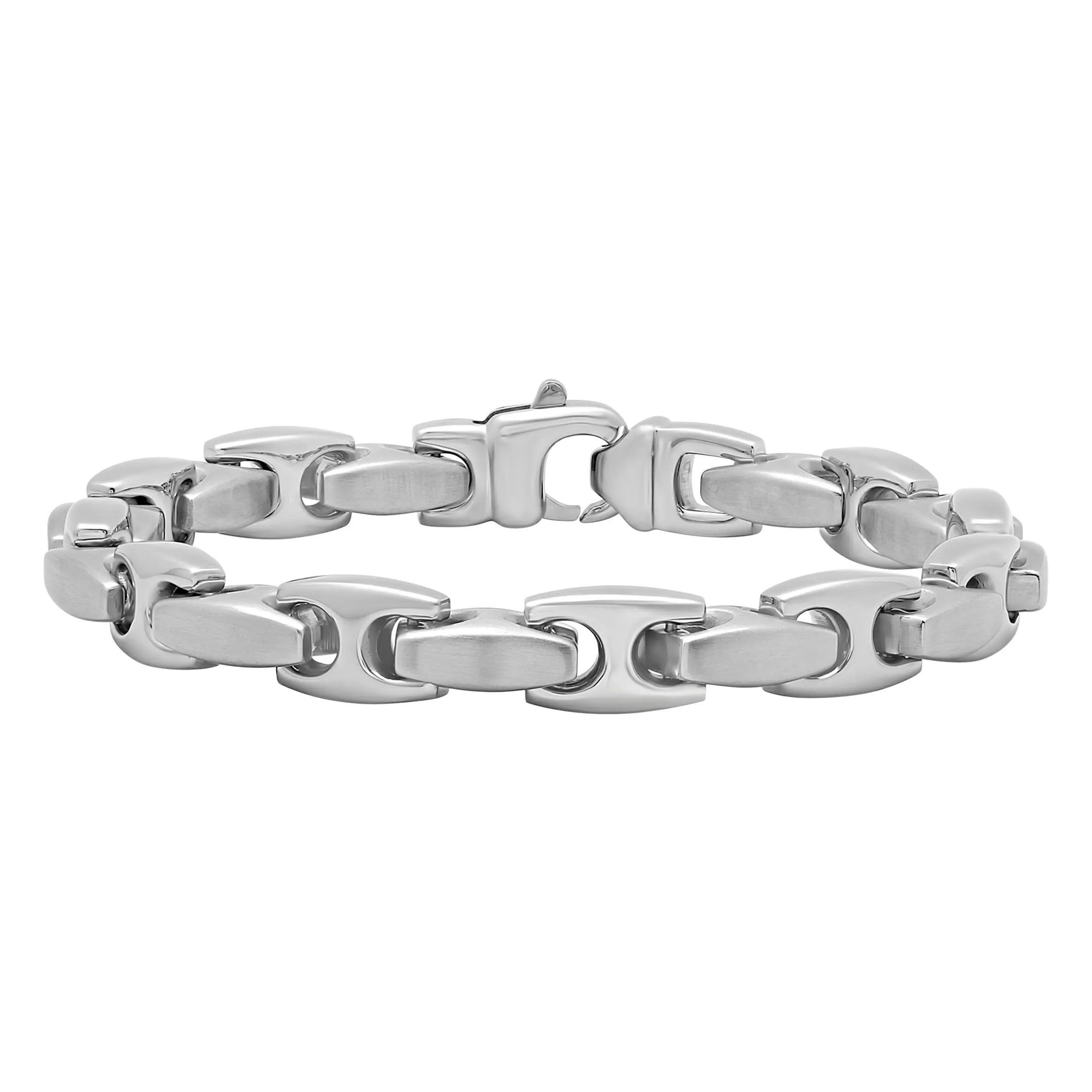 Men's Tungsten Heavy Mariner Bracelet - Bold Mariner Links, Smooth Balanced Build, Substantial Without Being Heavy, Clean Lines and High Polish, 8, 9 & 10.5 Inch Lengths, Durable Everyday Bracelets & Bangles for Men