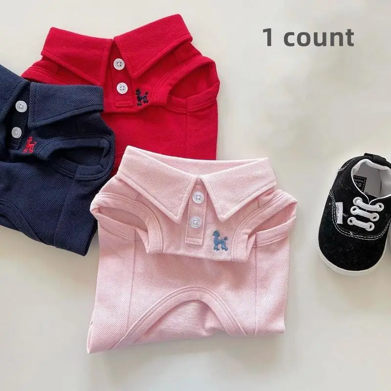 Solid Color Pet Polo Shirt, 1 Count Breathable Pet Shirt, Two-legged Pet Clothes, Pet Clothing for Small Medium Large Dogs & Cats