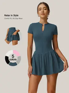 Women's High Elasticity Sporty Jumpsuit Short Skirt, Tight-Fitting Waist Cinching Butt Lifting Tennis Pants, Gym Running Cycling Outdoor Hiking