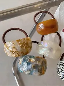 Fashionable Oval Shaped Hair Ties, Boho Style Hair Accessories for Women & Girls, Minimalist Headwear Suitable for Thick Hair