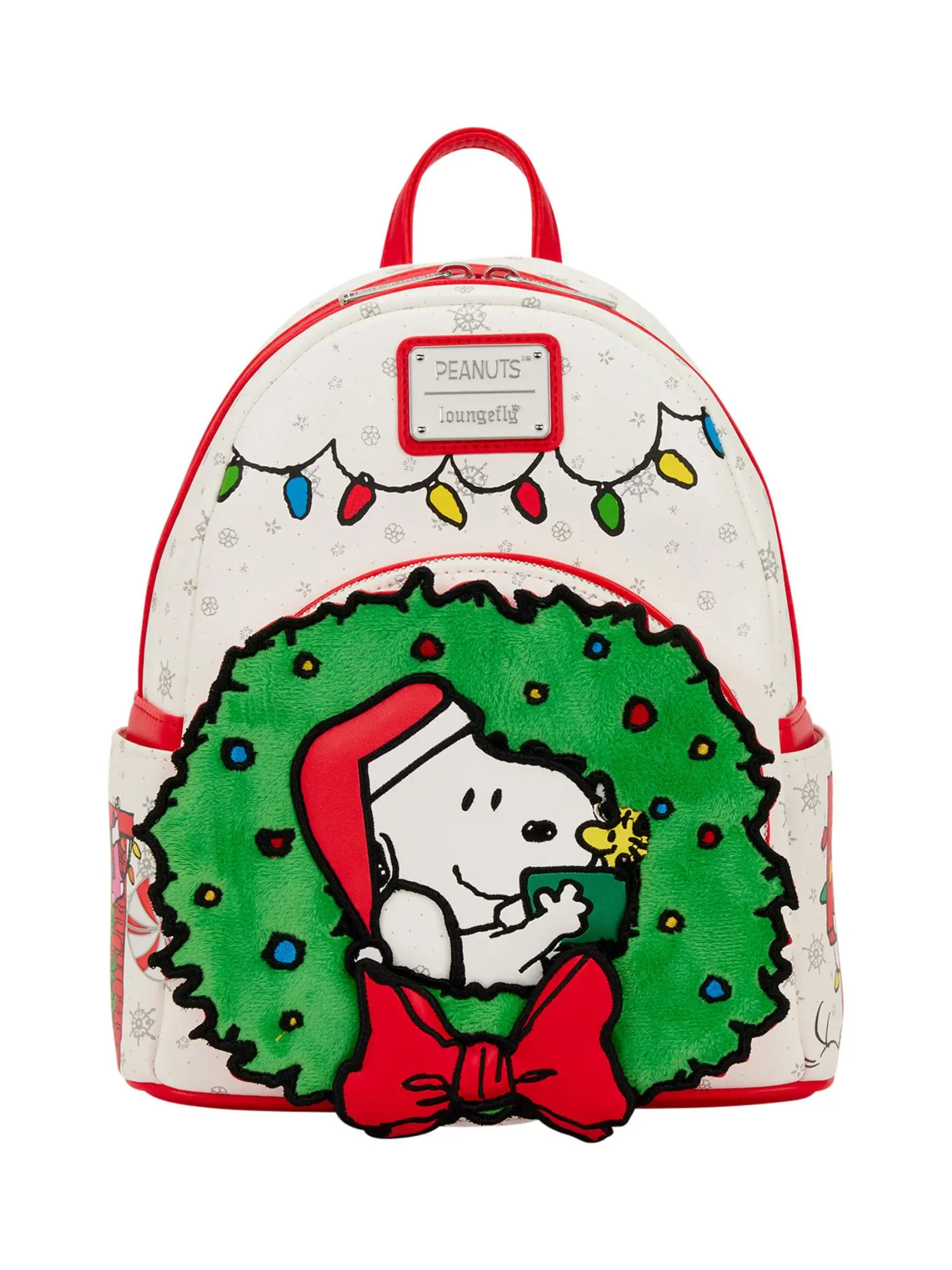 Loungefly x Peanuts Snoopy & Woodstock Holiday Plush Wreath Mini Backpack