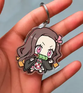 Demon Slayer Acrylic Keychain – Cute Anime Key Ring, Kawaii Character Bag Charm, Manga Fan Accessory Gift for Men Women