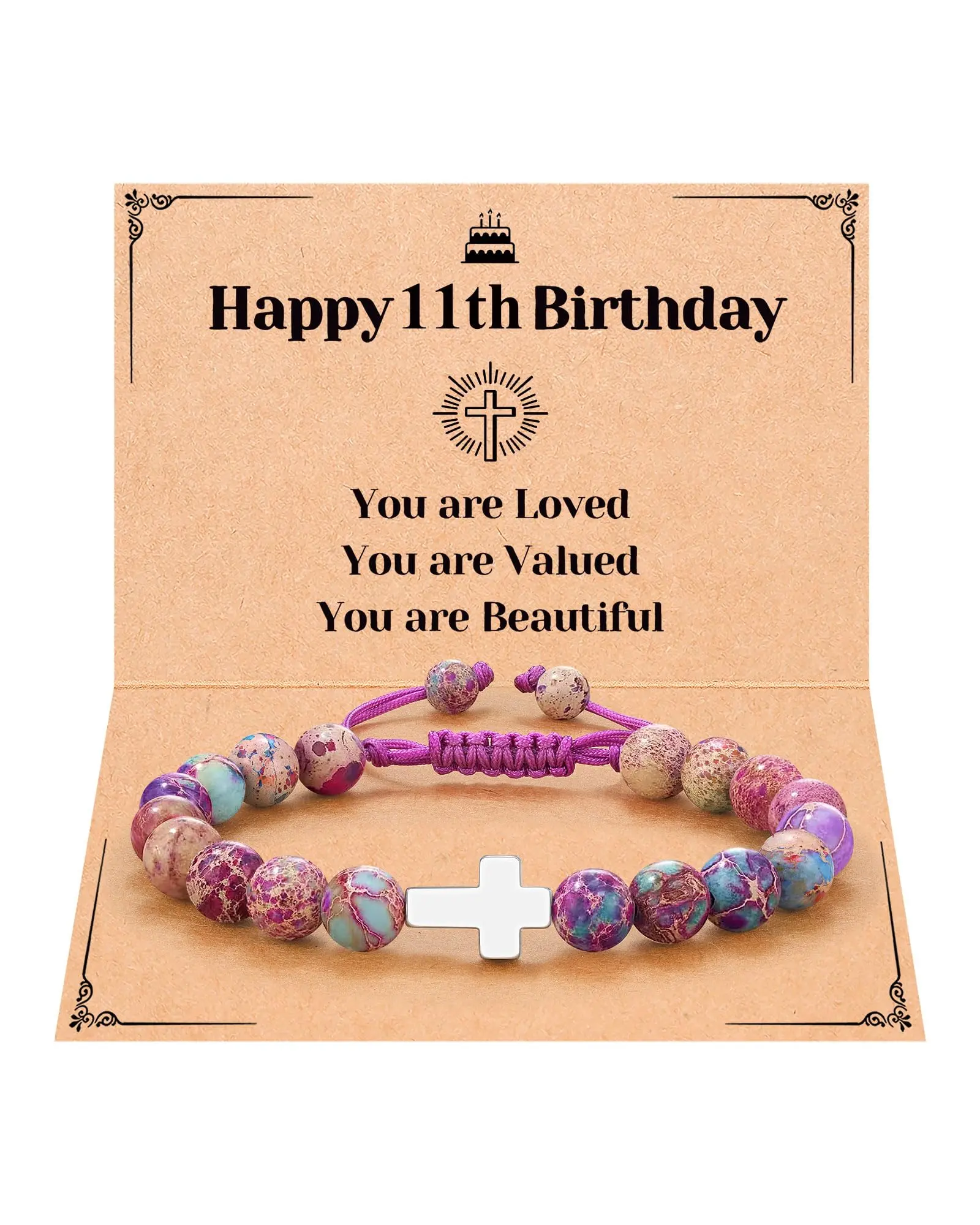 High Quality Trendy Adjustable Size Stainless Steel & Natural Stone Artificial Gemstone Bracelet, 6th-14th Birthday Gifts for Girls