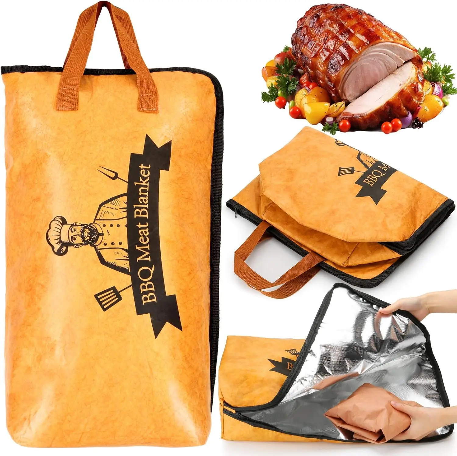 BBQ Blanket for Resting Meat Compatible with Traeger Pellet Smoker-Meat Insulated Bag for Brisket/Pork Shoulder/Steak-Birthday Stocking Stuffers BBQ Accessories for Men Dad(21 inch)