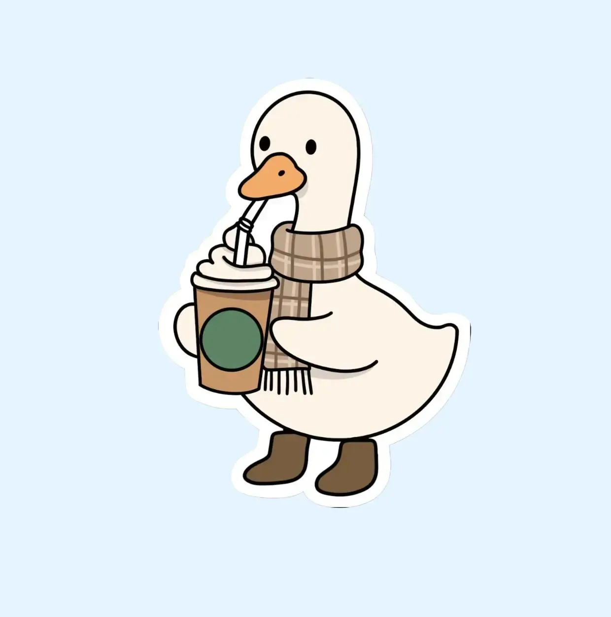 Cute Goose Coffe Sticker Set – Waterproof Vinyl Laptop Decals