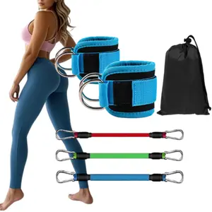 Universal Ankle Resistance Band Set with Adjustable Straps for Strength Training, Yoga, and Fitness - Multipurpose Exercise Bands for Leg & Butt Workouts, Hip Training, Muscle Toning - Includes Mesh Carry Bag，Ankle Band Set for Hip and Leg Training