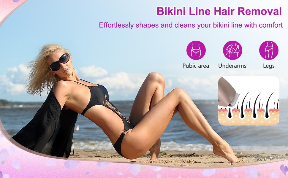 2026 New Women's 2-In-1 Waterproof Electric Shaver & Bikini Trimmer, Dual-Head Hair Removal Razor for Bikini, Underarm, Leg, Arm & Facial Hair, Wet Dry Use, USB Rechargeable (Champagne)