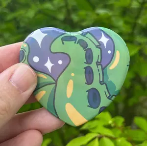 I Love Tentacles Holographic Button Pin