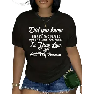 [100% Cotton] Plus Size Did You Know Graphic Tee - Soft Crew Neck, Short Sleeve, Relaxed Fit, Casual Womens Clothing For Daily Wear - Fun And Quirky Print Design T-Shirt For Men And Women