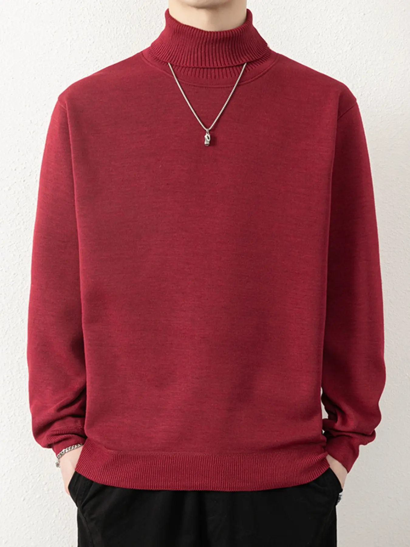 1 piece Men's Fleece High Neck Sweater, Warm Knitwear for Fall & Winter, Soft and Cozy, Windproof and Stylish, Perfect for Daily Wear