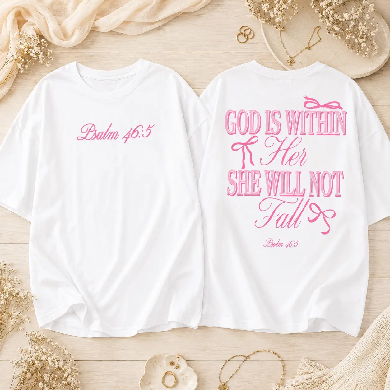 [God is Good] Oversized Christian Shirts for Women God is Within Her T Shirt Jesus Religious Gift Tee Bible Verse Inspirational Tops