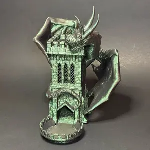 TheLazyFarmer Dragon Wyvern Mini Dice Tower for Tabletop Gaming