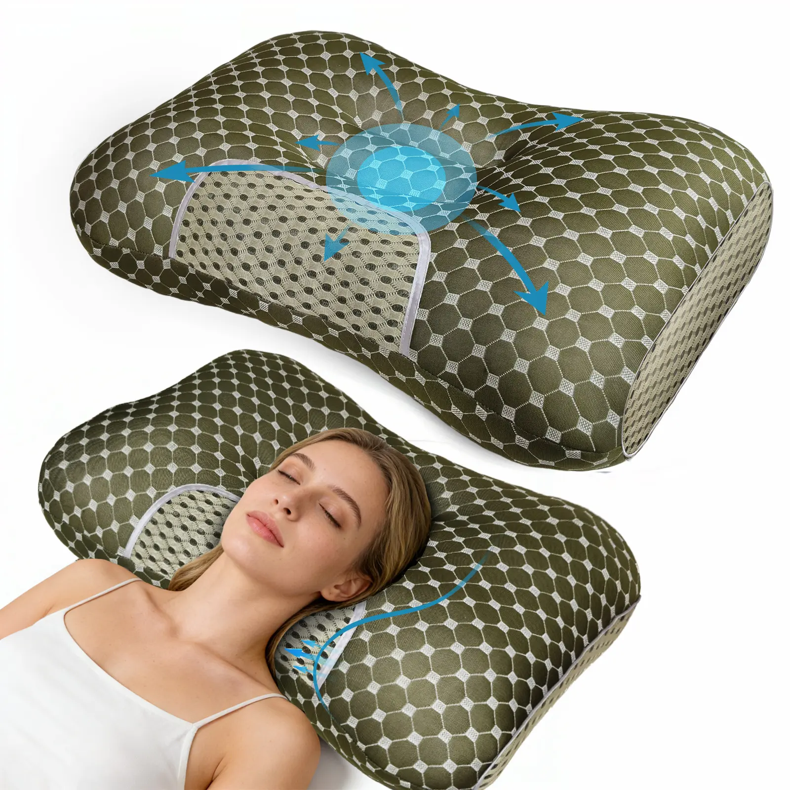 Sleep Enhancing Cervical Support  Pillow, Upgraded Ergonomic Sleep Enhancing Cervical Support Pillow, Premium Cervical Neck Pillow for Sleeping