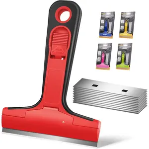 Razor  Scraper, 1 Pack Scraper Tool with 10 count 4-Inch , Razor Scraper for Cleaning Glass, Window, Stove Top, Oven, Kitchen, Cooktop, Shower Door, Sticky , Tile, Wallpaper