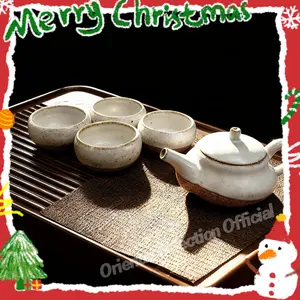 Lianshan Kiln Plain Duo-Yun Tea Set Handcrafted with Kiln-Fired Marks for Traditional Tea Lovers Authentic Ritual Vessel Aesthetic Design Ideal for Tea Enthusiasts