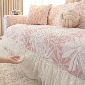 Floral Sofa Slipcover, Anti-Slip Full Coverage Lazy Elastic Furniture Protector, High Elasticity Reusable Sofa Cover, All Seasons Use