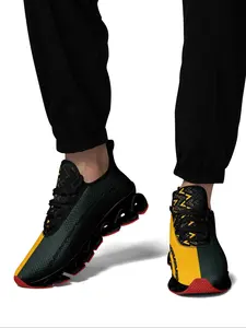 Men's Colorblock Lace Up Running Shoes, Casual Comfortable Breathable Sports Shoes, Wide Fit Tennis Sneaker, Gym Training Sport Walking Shoes