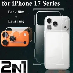 2-In-1 Back Film + Lens Ring for iPhone 17 Pro/pro Max, Water Gel Protective Cover, Camera Protection Pad for iPhone Air 17 Promax, Screen Protector