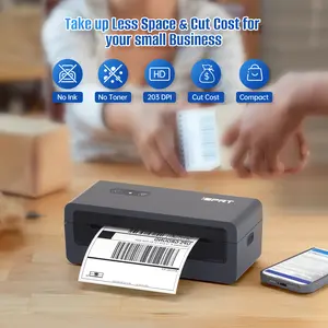 iDPRT Label Printer and 4" x 6" Direct Thermal Labels, Bluetooth Shipping Label Printer, 4" x 6" Thermal Printer for Shipping Packages, Compatible with Android,iOS,Windows, Mac, Chromebook pink printer