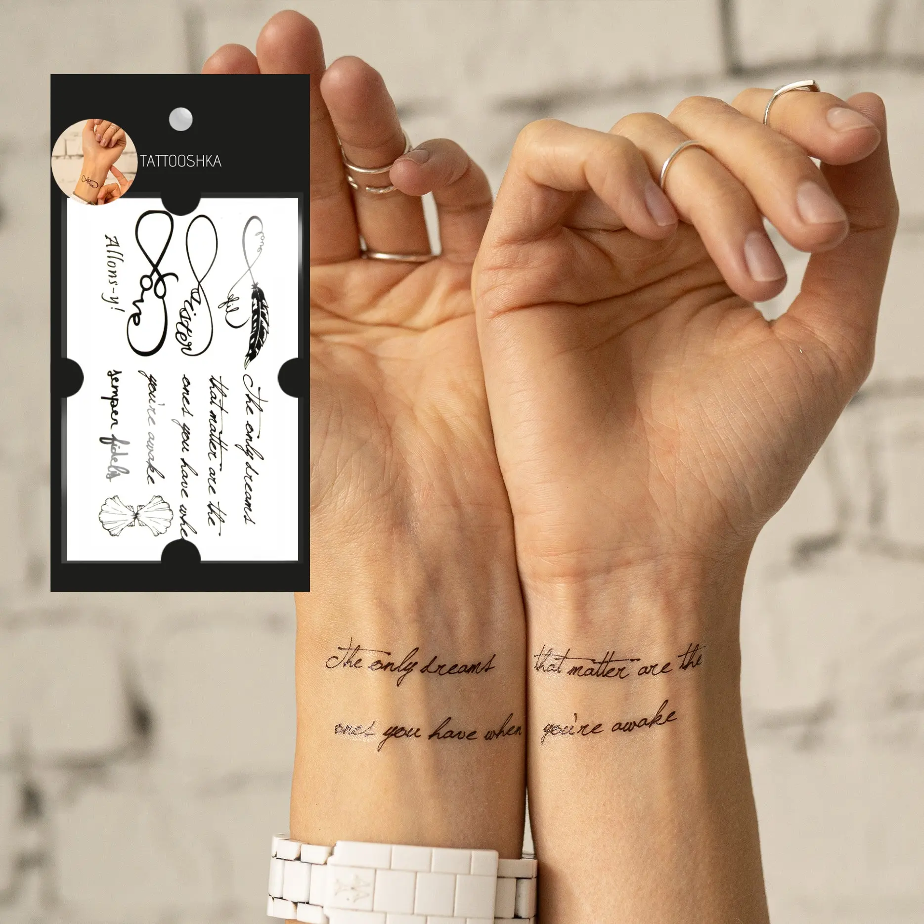 Infinity, Love (AT-098). Temporary tattoos. Party tattoos. Kids tattoos. Custom design. Tattoo sets. Ukrainian. Realistic. Waterproof