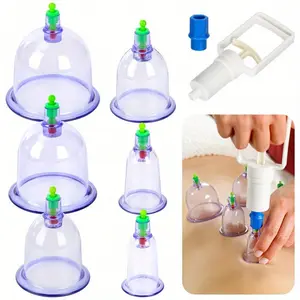 Cupping Set Professional Chinese Acupoint Cupping Therapy Sets Portable, Suction Hijama Cupping Set with Vacuum Magnetic Pump Cellulite Cupping Massage Kit 6-Cup Body Care