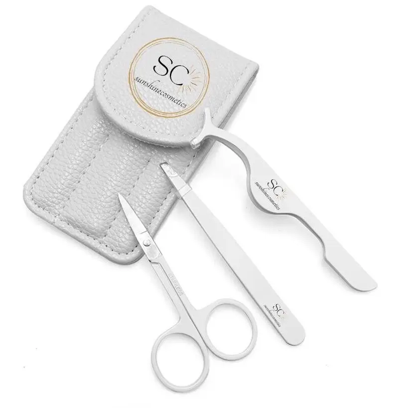SC Lashes Tool Set for Flawless Makeup and Brow Grooming Kit with Lash Extensions Tweezers Scissors and Eyelash Curler for Beginners and Professionals Cosmetic