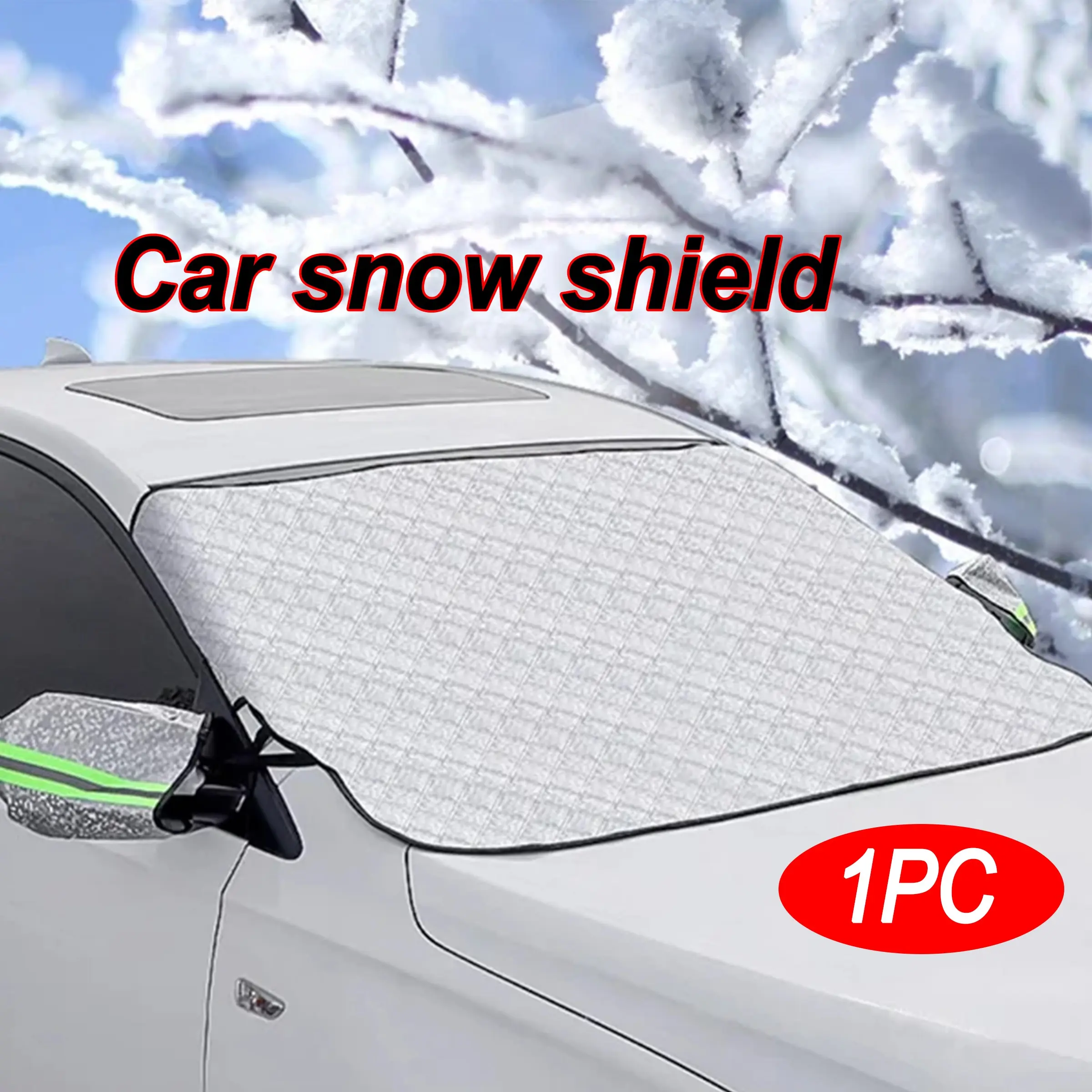 Windshield Cover for Snow and Ice, UV Protection, Rearview Mirror Guard, Wind Shield Sunshade, Sun Shade for Car Window, Sun Shades for Car Windows, Windshield Protector, Fits Most Cars, 1 Piece
