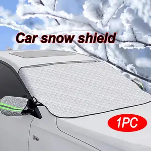 Windshield Cover for Snow and Ice, UV Protection, Rearview Mirror Guard, Wind Shield Sunshade, Sun Shade for Car Window, Windshield Protector, Fits Most Cars, 1 Piece