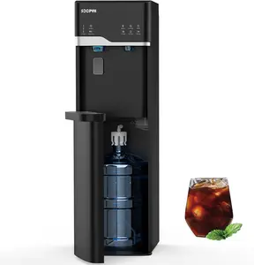 IKT&SOOPYK Bottom Loading Water Dispenser Cooler with Ice Maker for 5 Gallon Bottle 22lbs Daily Capacity Self Clean Empty Bottle Alert Black