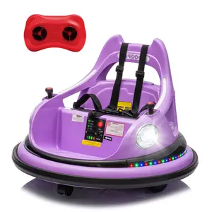 12V Ride-On Bumper Car for Kids Electric Car with Remote Control LED Lights Bluetooth 360 Degree Spin Anti-Collision Padding Five-Point Safety Belt 2WD ASTM CPC Certified