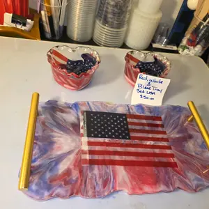 USA Red, White, and Blue Tray Set