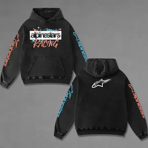 Alpinstars  Racing Washed Hoodie Vintage Motorcycle, GP of The Americas Sportbike Graphic Merch, Acid Washed Streetwear Clothing, Unisex Dirt Bike Racing Hoodie, Vintage Motorsport Hoodie, Speed Culture Men's Wear, Designed for Biker