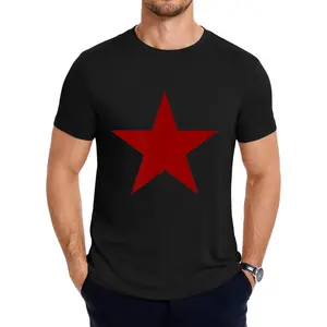 Dark Red Colored Star on Multiple Colors T-Shirt