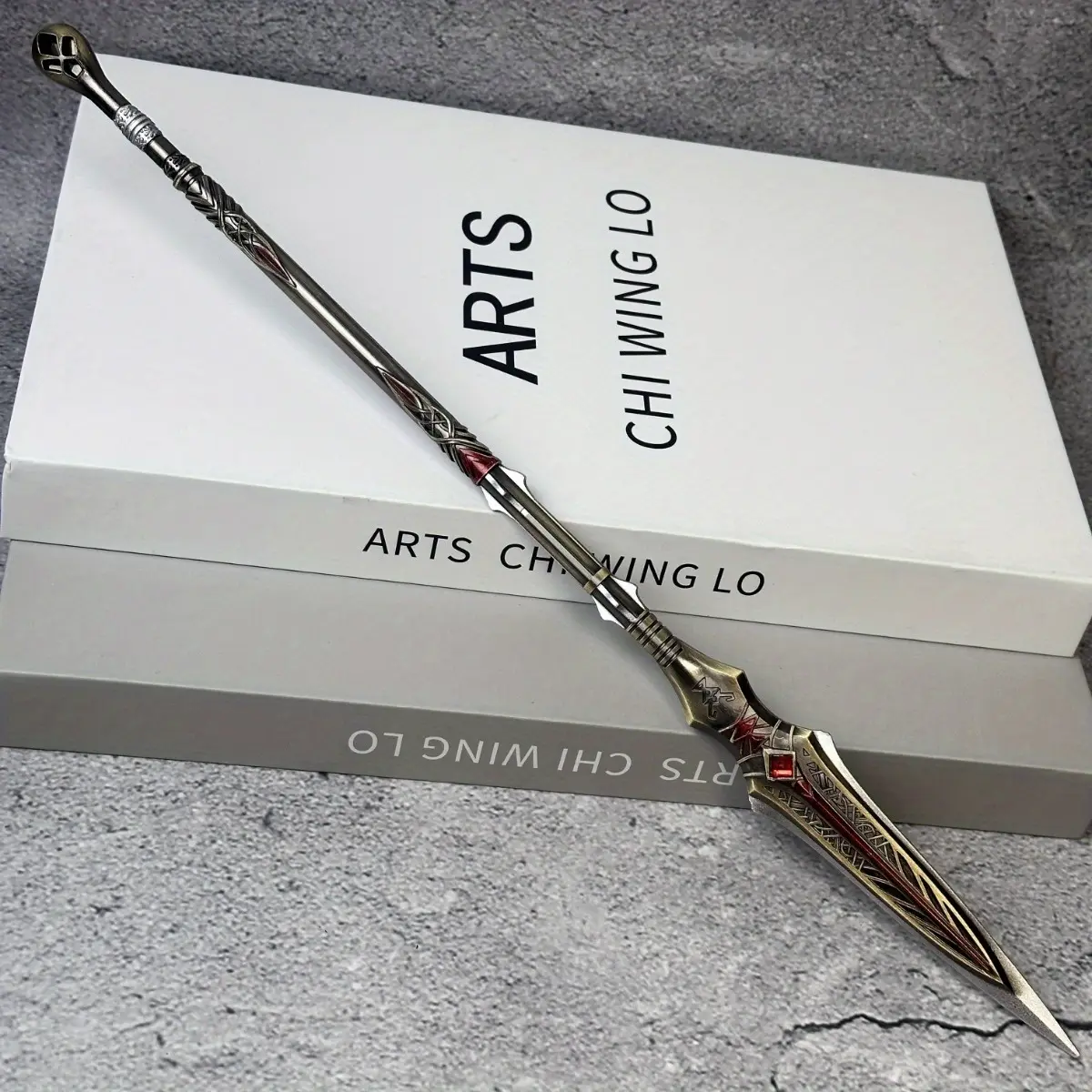 33cm 13inch Small Handheld Katana Figure Model Spear Metal Sword Ninja Knife Weapon Steel Blade Damascus Sword Real Size Japanese Katana Original Samurai Sabre Figurine Model Gift