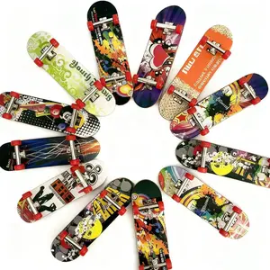 Cool Finger Skateboard, Mini Fingertip Sport Sandblasted Dual Flip Mini Skateboard, Fidgetboards, Stress Relief Desk Toy, Party Gift, Boys' Favorite