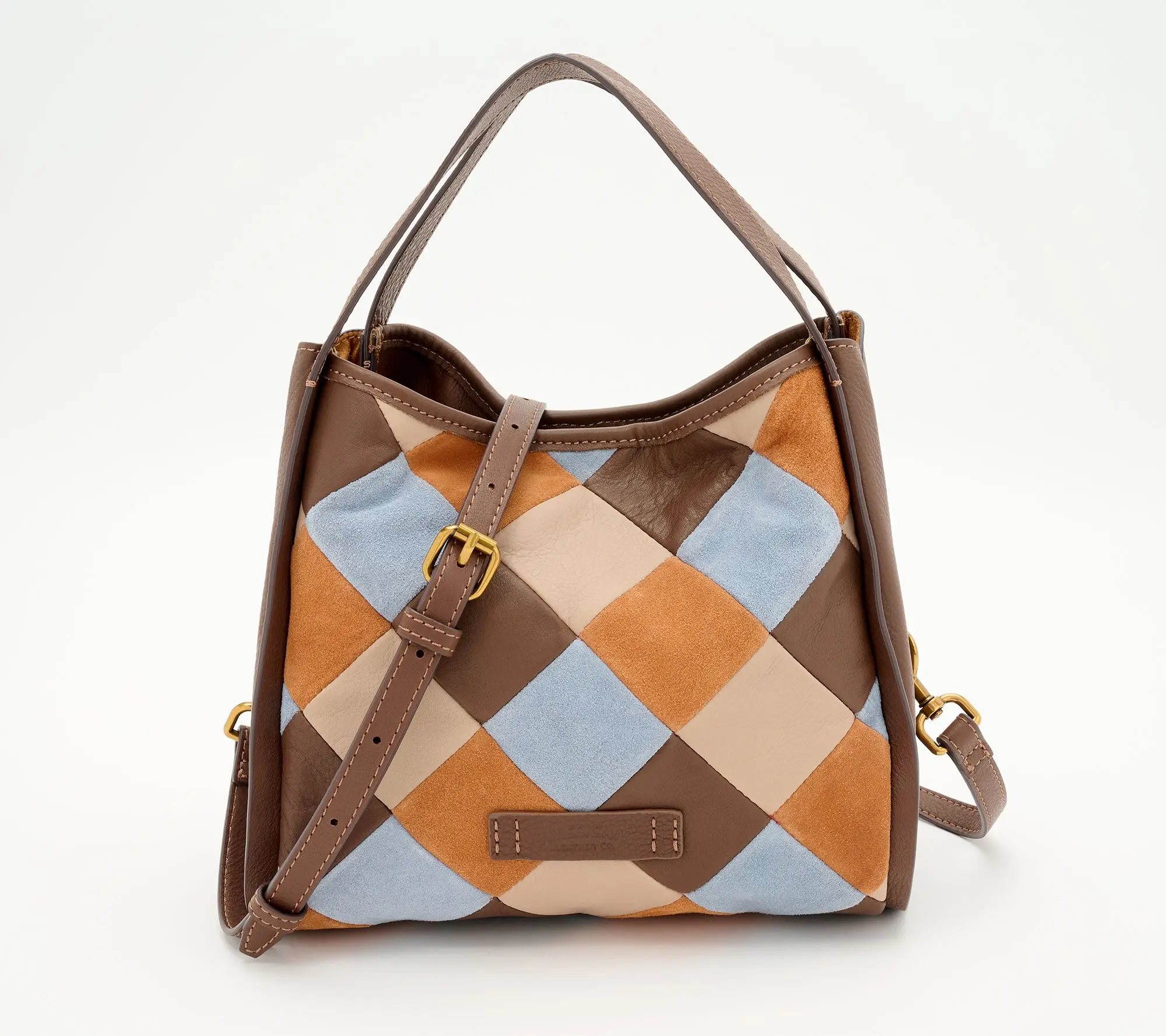 American Leather Co. Auburn Patchwork Suede Crossbody