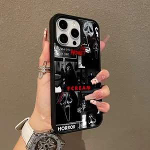 Adorable Magnetic Case for iPhone11/12/13/14/15/16/17/promax Scream Horror Collage MagSafe Compatible, Lightweight, Anti-Fall | Girly & Chic Style