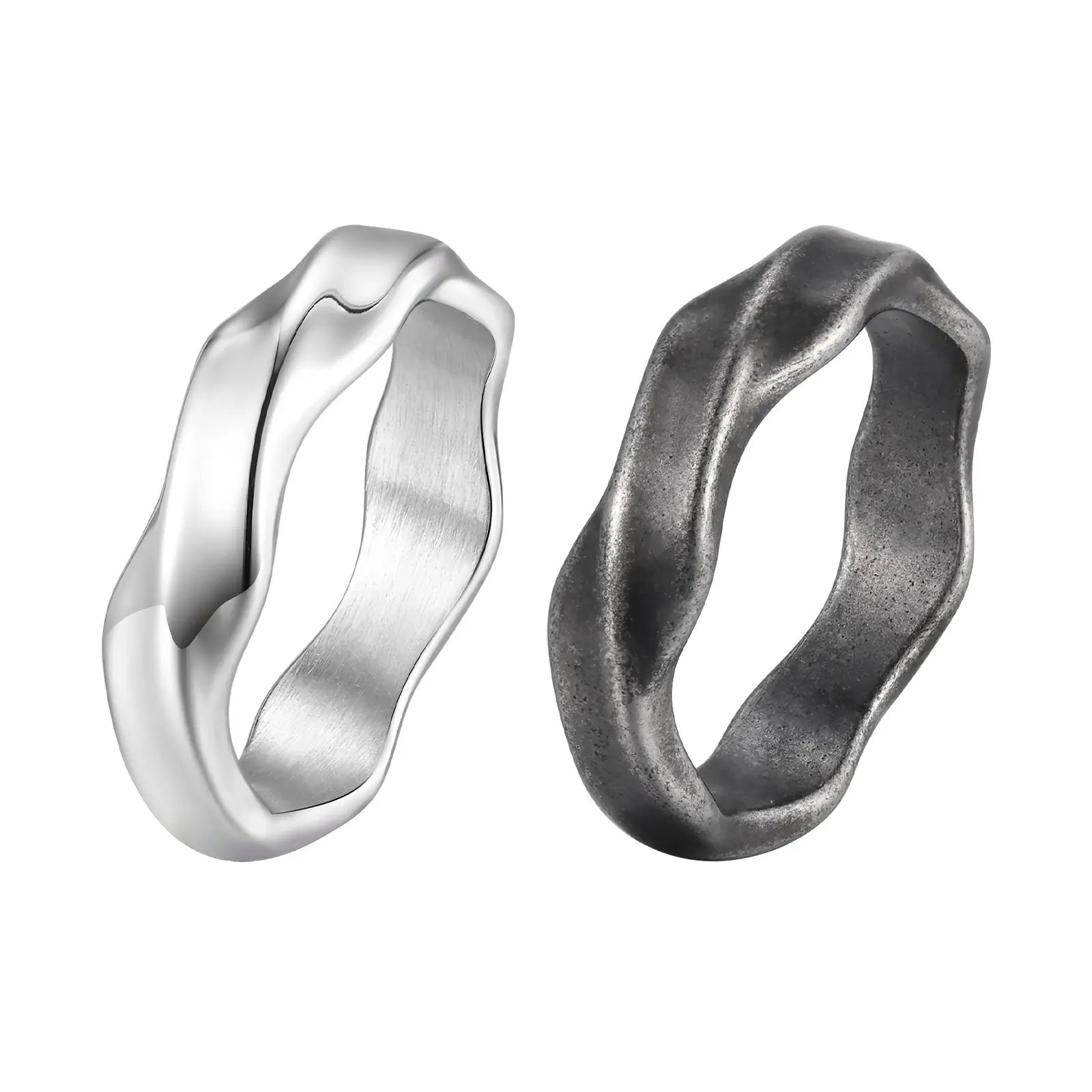 Simple Mobius Rings for Men Boys,Stainless Steel Simple Couples Finger Ring,Punk Vintage Jewelry Gifts