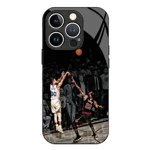 IPhone 17 Promax Curry Phone Case Tempered Glass Anti Drop, Anti Sweat Suitable for iPhone 16 15 14 13 12 11 Plus Air Xs Samsung A03-A56 S10-S25 Series Protective Shockproof Rugged Case Protection Basketball