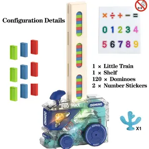 DIY Domino Train Toy,Creative Toy - Battery Powered, Plays Music When Turned On, Perfect Holiday and Birthday Gift (120 Dominoes, Batteries Not Included)