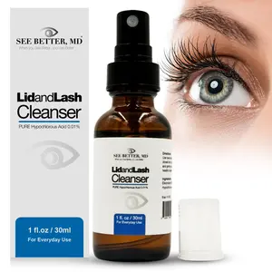 See Better, M.D. Lid and Lash Cleanser - 0.01% Hypochlorous Acid Spray  30ml spray bottle.  Cleans your eyelids and lashes, great for blepharitis and irritated eyelids.  Created by 2 eye surgeons Perfect Makeup Remover Soothing Cosmetic hypochlorous spray
