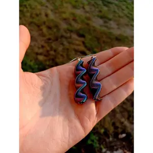 Iridescent Helix Earrings / Scientist Gift / Helix / DNA Earrings / Mad Scientist Earrings / Science Teacher Gift / Genes / Genetics