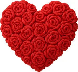 DTF Transfer – DP Yarn Rose Heart Multi Sizes