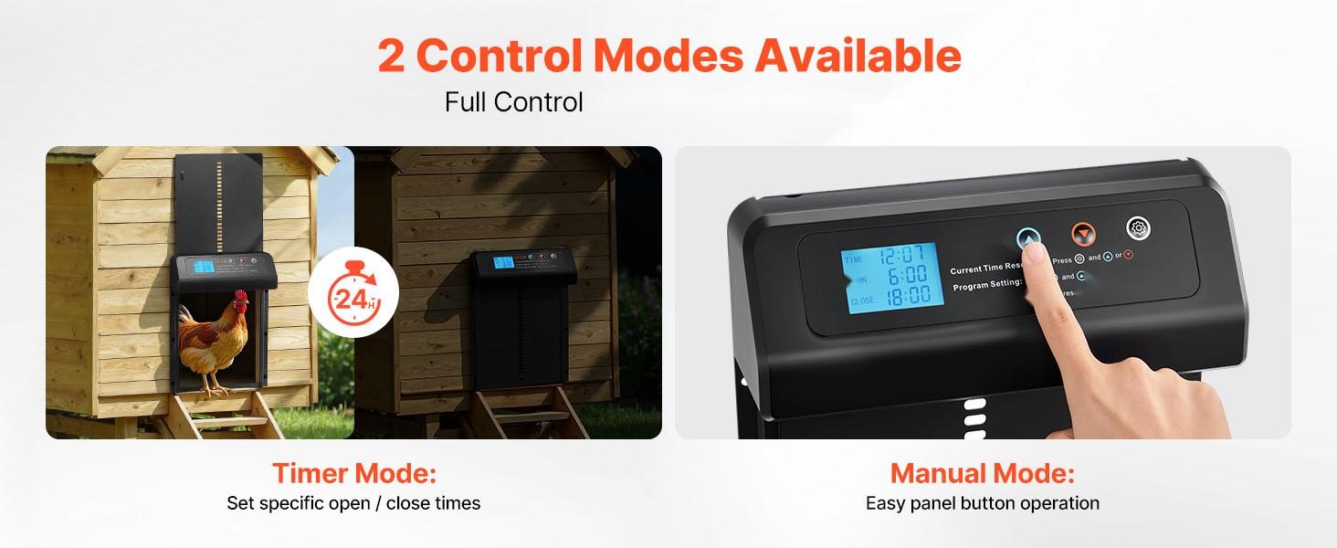 Automatic Chicken Coop Door Battery Powered With Timer And Manual Setting Anti-Pinch Safety Durable Aluminum Alloy Construction Auto Chicken Run Gate Opener With Waterproof Sealing And Weather Resistant Black Finish