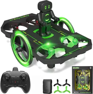 Drones for Kids 8-12 Mini Nano Indoor RC Quadcopter Toy with 2 in 1 Remote Control Jumping Flying Car Race on Land Mode Circle Fly 360 Flip Altitude Hold for Age 10-15 Boys
