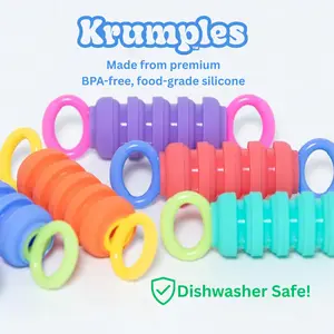 Krumples Fidget Finger Pully - Single 1pk - Small Size - Food Grade Silicone - Safe Durable Design - Compact Portable Stress Relief Toy - Dishwasher Safe - Sensory Fun for All Ages