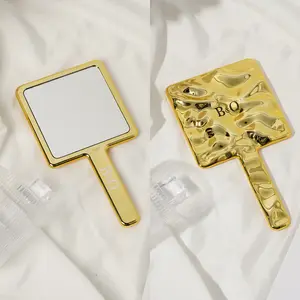 B&Q Handheld Makeup Mirror Gold Rich - Glass High-Quality Mirror for Makeup Application with Elegant Gold Finish & Convenient Handle Design #TikTokShopBacktoSchool