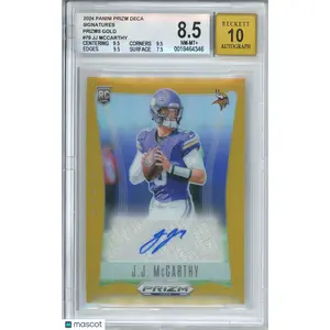 2024 Panini Prizm JJ McCarthy #78 Deca Gold 05/10 BGS 8.5 Auto 10